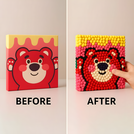 Pompom Ball Mosaic Art